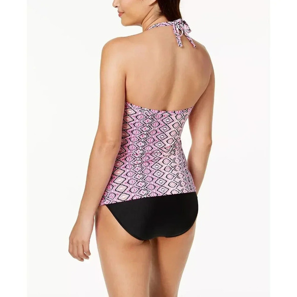 ISLAND ESCAPE Macramé Diamond Print Halter Tankini Top NWT 6 - Picture 9 of 9